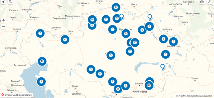 Карта мир в казахстане открыть